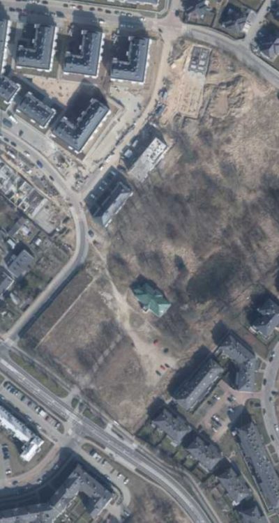 Dzisiejszy dwór Sienno w zdjęciu satelitarnym (2019)