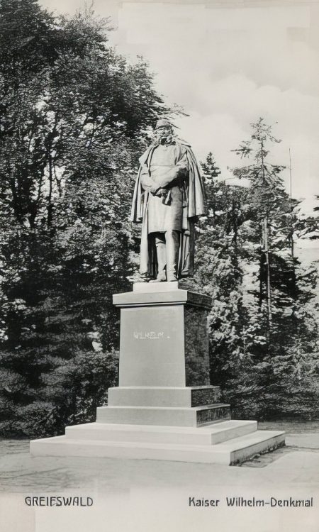 Pomnik cesarza Wilhelma w Greifswaldzie, przy jakim pracował Hermann Jagdmann