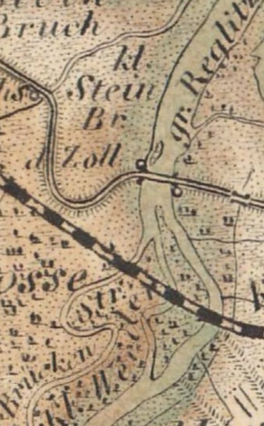 Kasper Steeg, Blockhaus i Zollhaus na mapie z 1841 roku