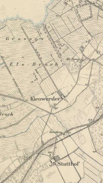 Lokalizacja Kienwerder (Kniewo) około 1888 roku