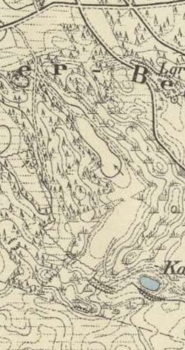 Komorze Góry (Kammer-Berge) oraz Kammerberg na mapie z około 1888 roku