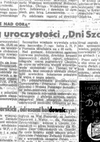 Wycinek z Kuriera Szczecińskiego z 14 kwietnia 1946 roku