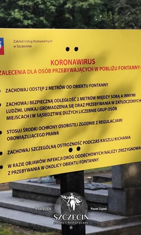 Od pandemii parę lat, a Kwatera Zasłużonych w Szczecinie wciąż "straszy" zagrożeniem z fontanny, jaka... nie działa