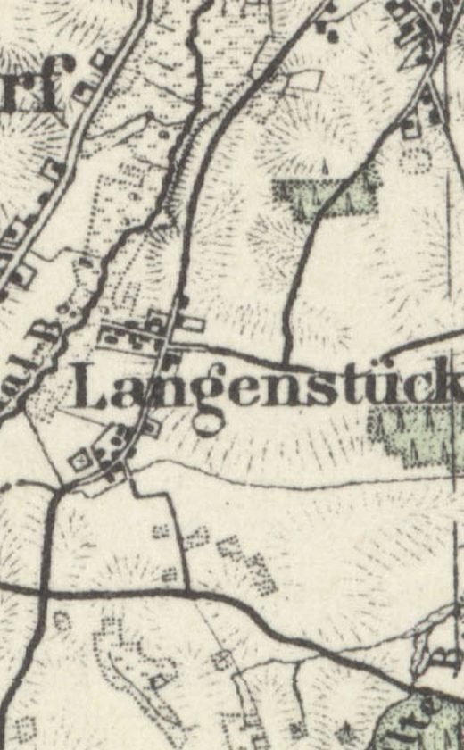 Wieś Langenstücken na mapach dawnego powiatu