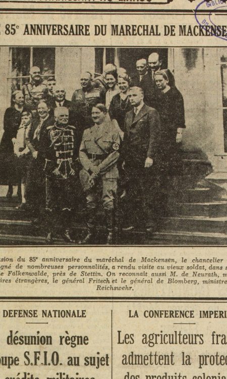 Francuski "Le Petit Marocain" o wizycie Hitlera u Mackensena, 1934 rok