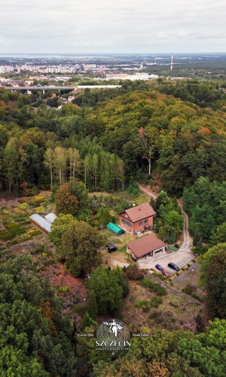 Widok od południa na północ nad leśniczówką Klęskowo, za zgodą LP