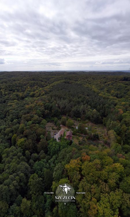 Widok w kierunku południa z terenu leśniczówki - las, sam las po horyzont!