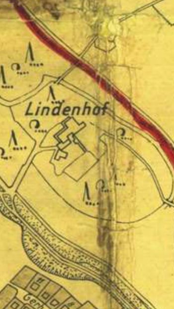 Lindenhof w połączonej formie na mapie z około 1937 roku