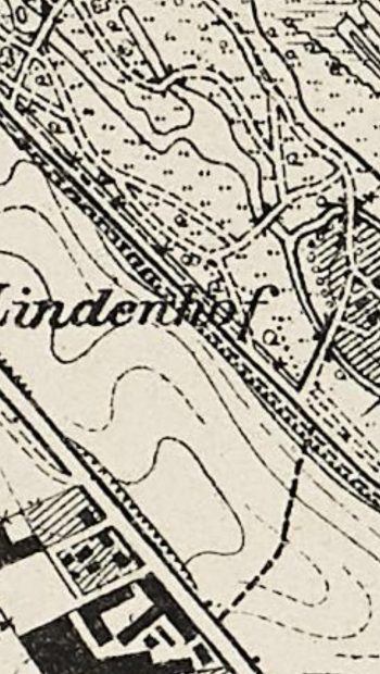 Lindenhof jeszcze bez łącznika na mapie z początku XX wieku