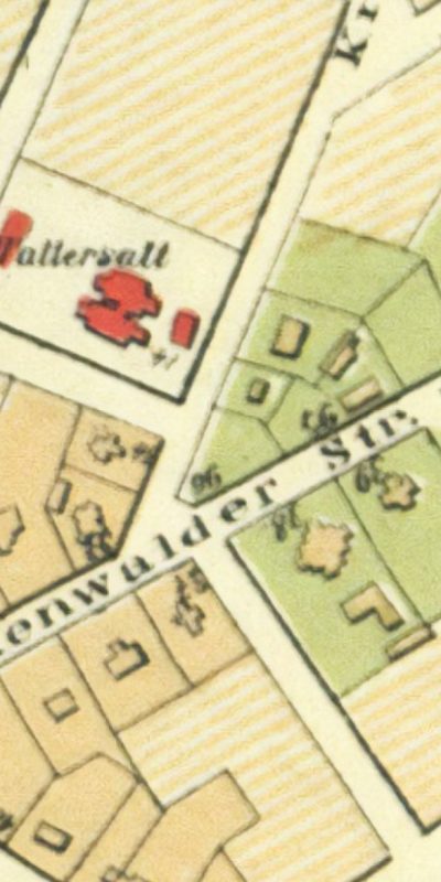 Domek w centrum kadru na mapie z około 1894 roku