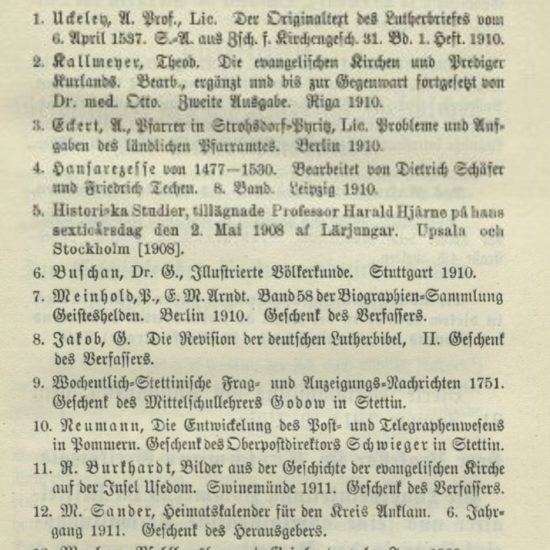 Adolf Schwieger w Monatsblatter der Gesellschaft (...) z 1911 roku