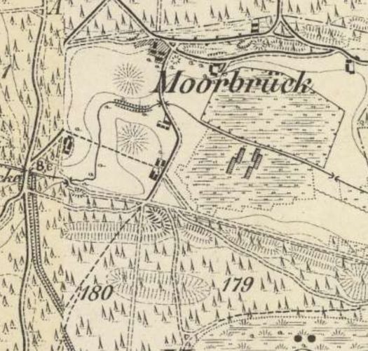 Mszczuje na mapie z około 1888 roku