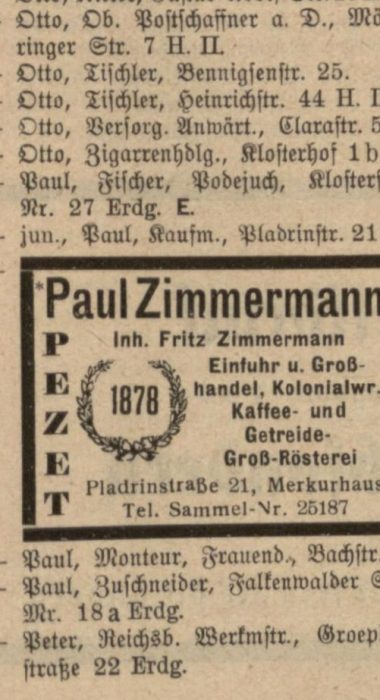 Paul Zimmermann w księdze z 1933 roku