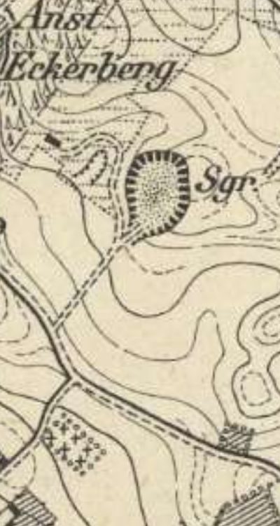 Piaskownia doskonale oznaczona i widoczna na mapie z około 1888 roku