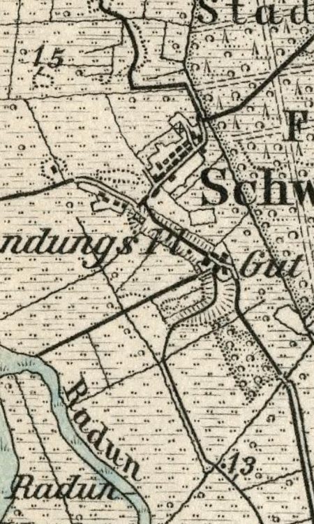 Wieś Schwabach oznaczana na mapach z pierwszej połowy XX wieku