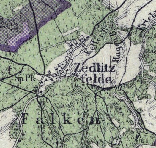 Siedlice na mapie z okresu Wielkiego Miasta Szczecin