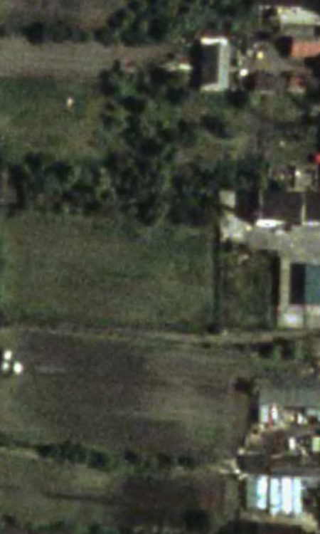 Lokalizacja Skweru Misia Wojtka na zdjęciu satelitarnym z 1998 roku
