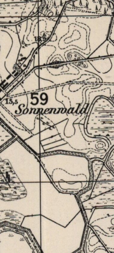 Sonnenwalde na mapie z początku XX wieku