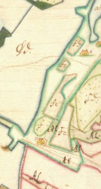 Sparrenfelde widoczne na mapach z czasów szwedzkich