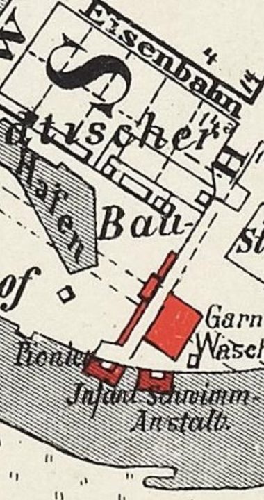 Mapa z około 1904 roku opisywanej lokalizacji