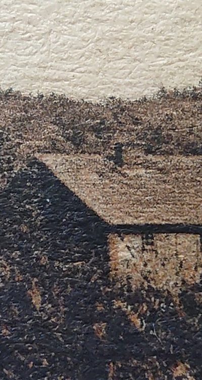 Budynek widziany w tle pocztówki z widokiem na Wieżę Quistorpa. Stary młyn czy dom między Arkonką i Goplaną?