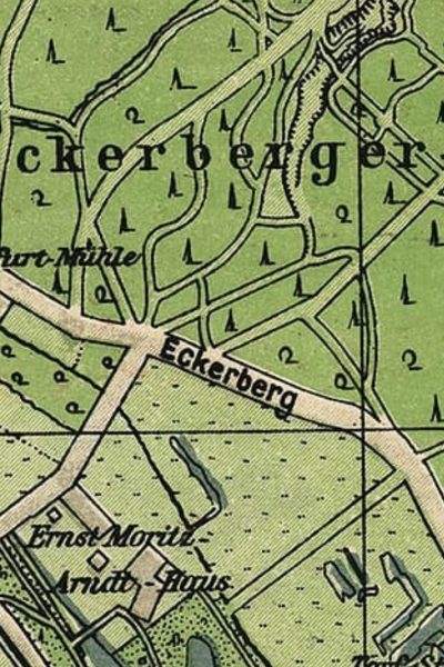 Steinfurt Mühle na krańcu przedwojennej mapy z początku wieku