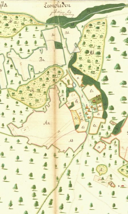 Uproszczona mapa dawnego Falkenwalde (Tanowo) w czasach szwedzkich