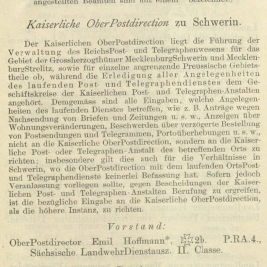 Adolf Schwieger wspomniany w Verwaltund der Posten (...) z 1896 roku