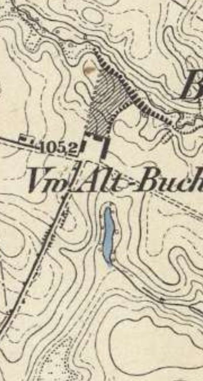 Majątek Alt Buchholz na mapie z około 1888 roku