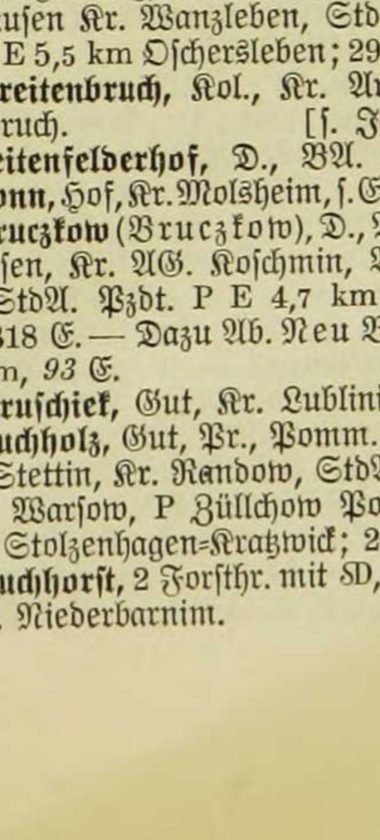 Folwark Alt Buchholz na liście dawnych lokalizacji