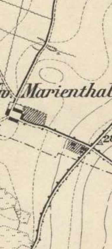Folwark Marienthal na mapie z około 1888 roku