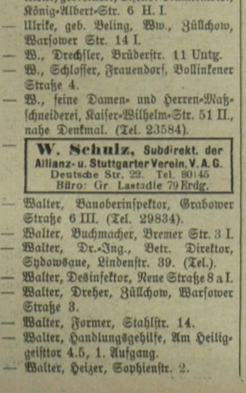 Walter Schulz w księdze z 1930 roku