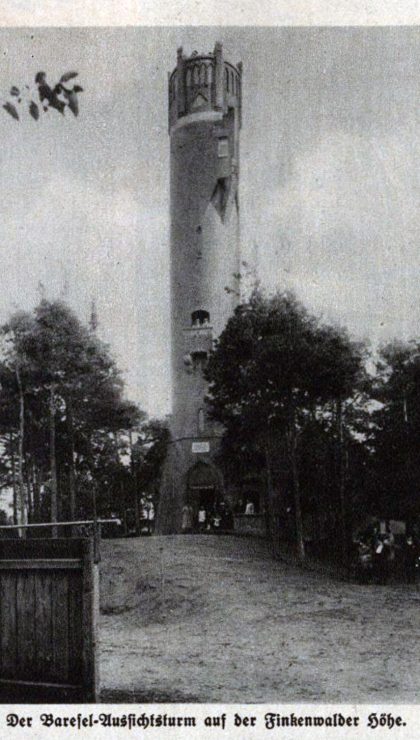 Wieża Baresela (Bareselturm) w fotografii z przedwojennej prasy