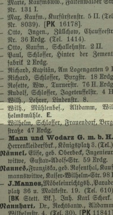 Błędny Wilhelm Mann w księdze z 1925 roku?