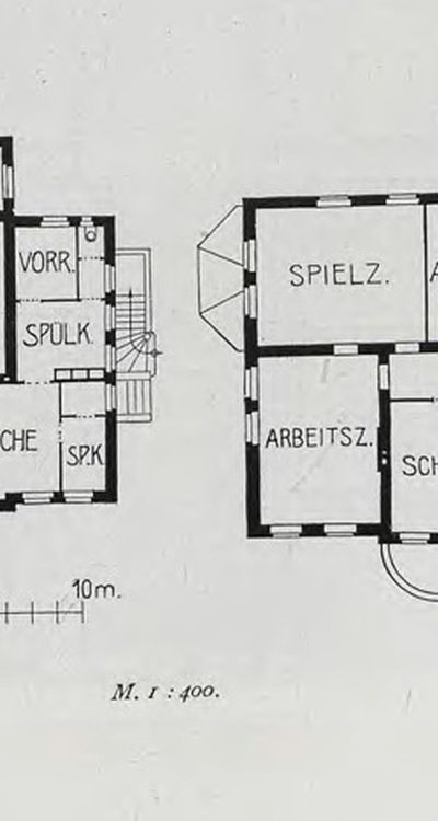 Oryginalny plan układu pomieszczeń w Willi Ossent