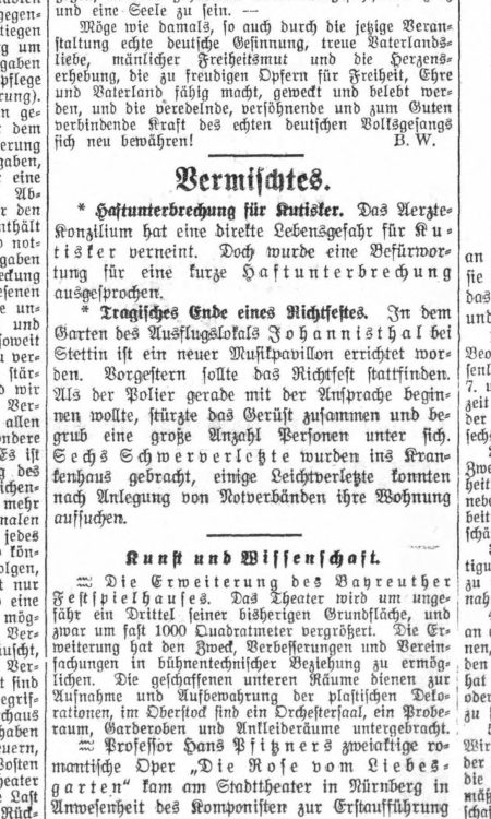 Wypadek w trakcie budowy pawilonu w Johannisthal - 1925, Coburger Zeitung