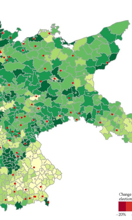 Wzrost popularności NSDAP w Niemczech w latach 1930-32 w podziale na okręgi