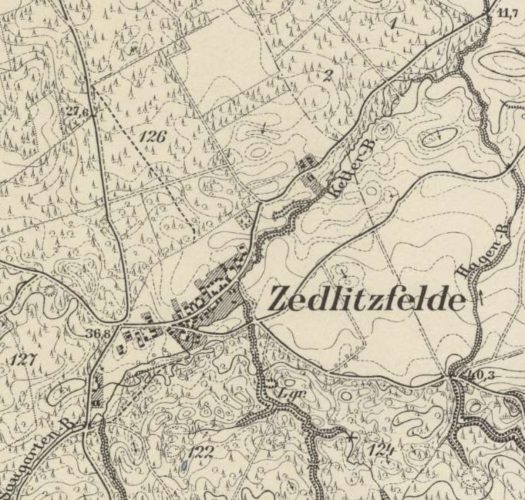 Dawne Siedlice na mapie z około 1888 roku