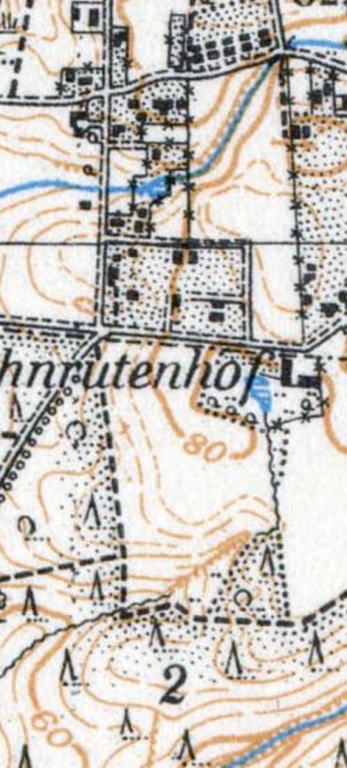 Majątek Zahnrutenhof na mapie, dzisiaj stadnina przy Junackiej