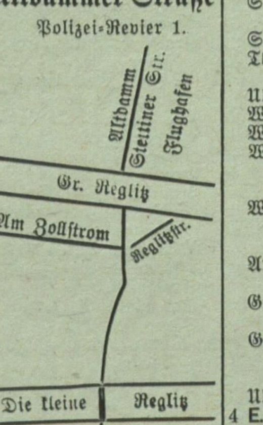 Wycinek układu ulic z księgi adresowej z lat trzydziestych